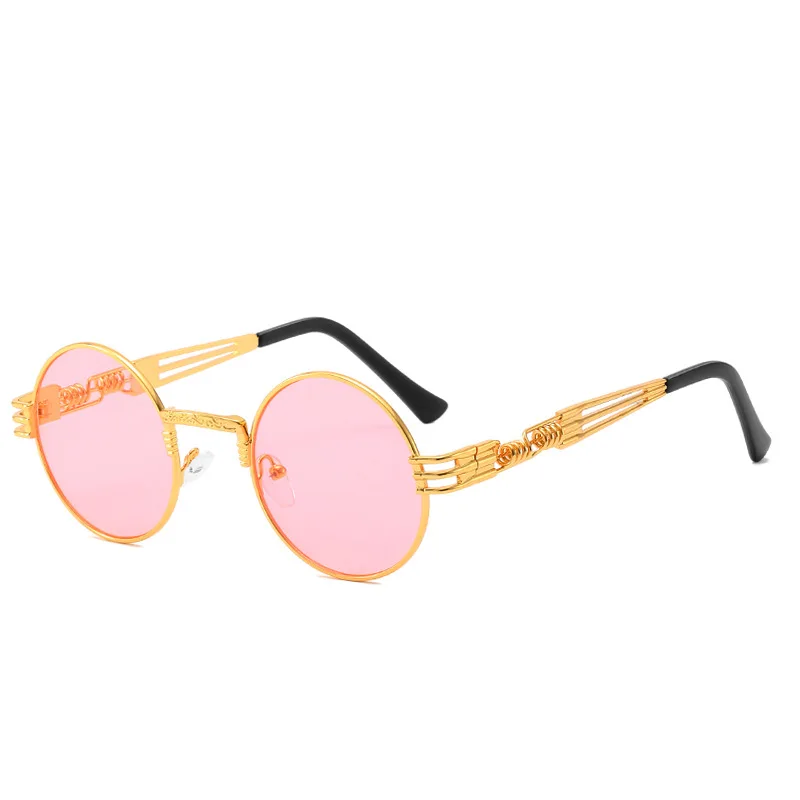 

2020 Women's Steam Punk Sunglasses Spring Leg round Frame Personalized Glasses Travel Street Snap Fashion Sunglasses UV400