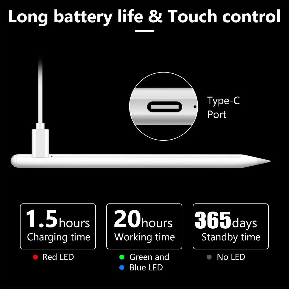 

Universal 2 in 1 Stylus Pencil For Touch Screens Compatible With IPad Capacitive Pens With Hight Sensitivity For IPad Pencil