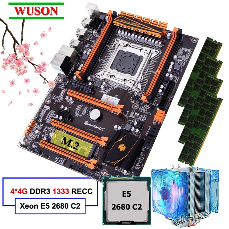 Игровая материнская плата HUANANZHI X79 Deluxe с высокой скоростью M.2 процессор Intel Xeon E5 2680
