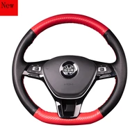 suitable hand stitched leather car steering wheel cover for volkswagen tayron new magotan b8 golf 77 5 car accessories