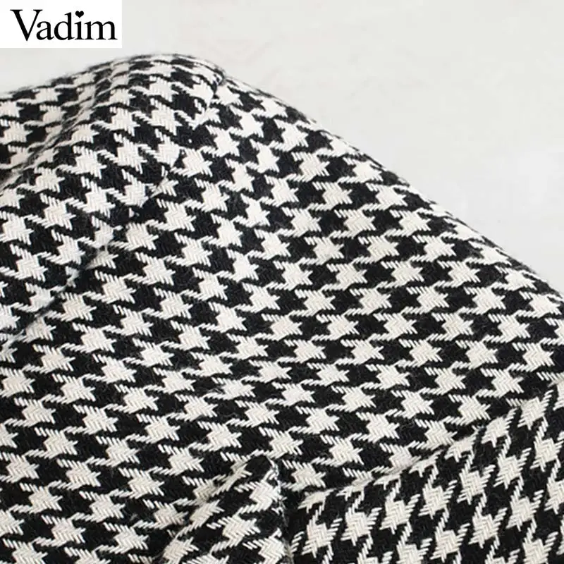 Женское элегантное платье vadim клетчатый твидовый короткий Блейзер с узором