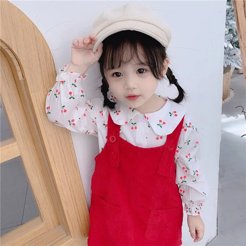 Футболка с фруктовым принтом для маленьких девочек комплект повседневной одежды