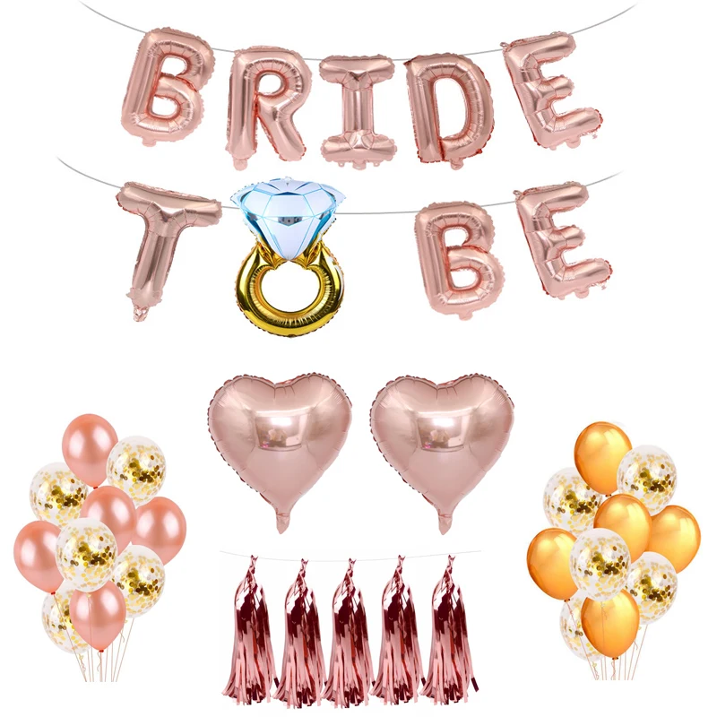 1 комплект 16 дюймов розовое золото буквы &quotBride To Be&quot воздушных шаров в форме
