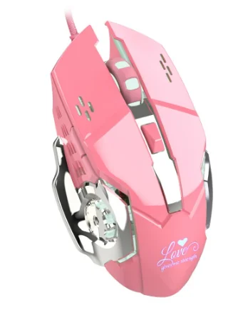 Pink Zienstar розовая оптическая прекрасная проводная USB мышь с белой подсветкой, 3200 dpi для Macbook, компьютера, ПК, ноутбука, подарок на день Святого Валентина - Цвет: Pink