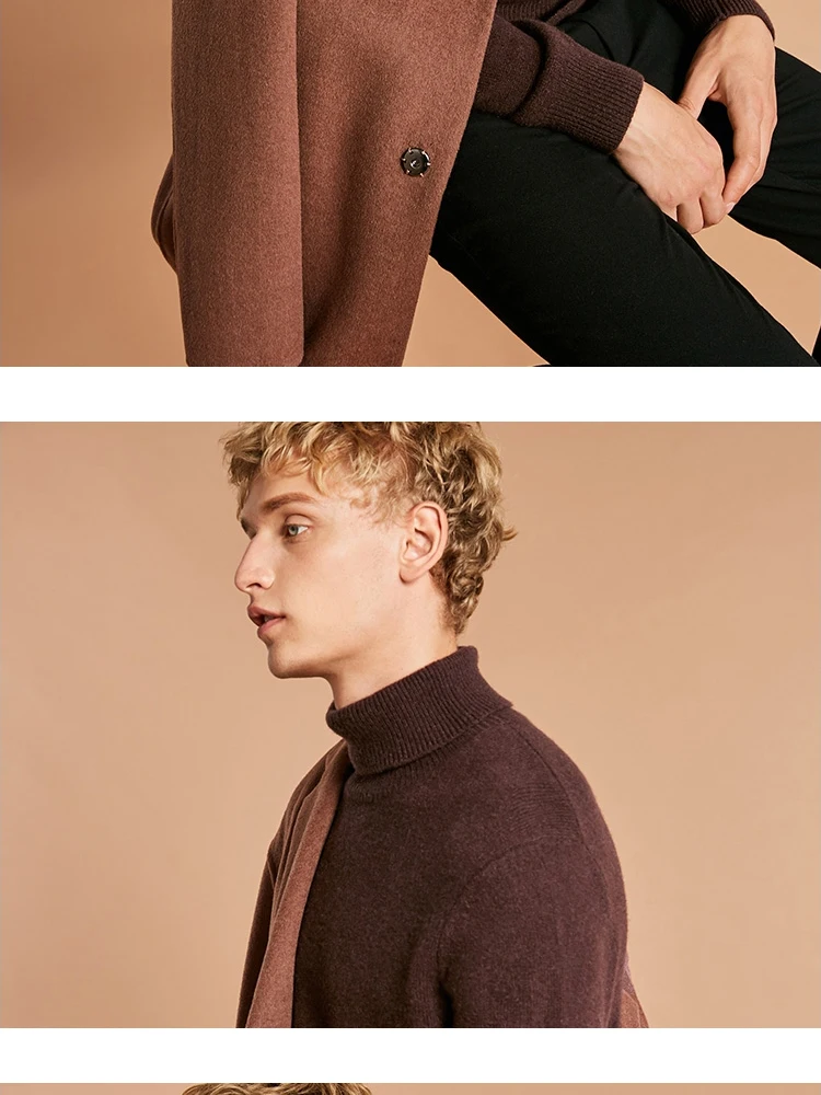 JackJones мужской шерстяной свитер с высоким воротом, приталенный пуловер, мужская одежда 218324517 218425519