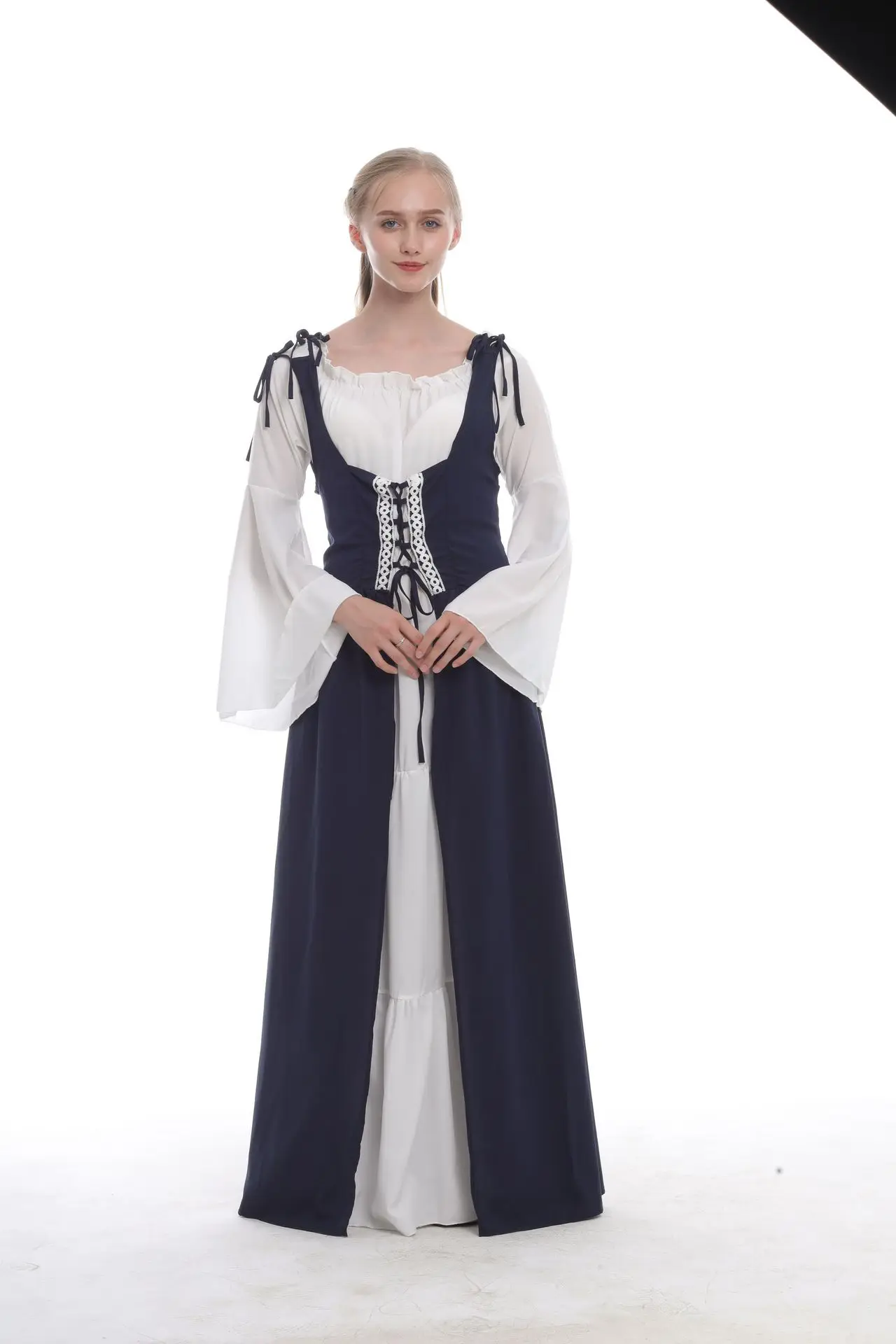 

Popular Medieval Renaissance Gown Robe Palace Princess Dress Woman Vintage Evening Gown Lace Long Sexy Party Halloween Costume