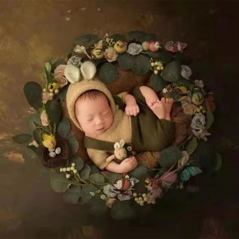 

Реквизит для фотосъемки новорожденных Детский комбинезон милая шапка-кролик кукла для младенцев шапочки для фотосъемки шапочка комбинезо...