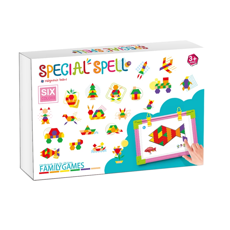 Обучающие креативные игрушки для детей 3D Магнитная головоломка-танограмма