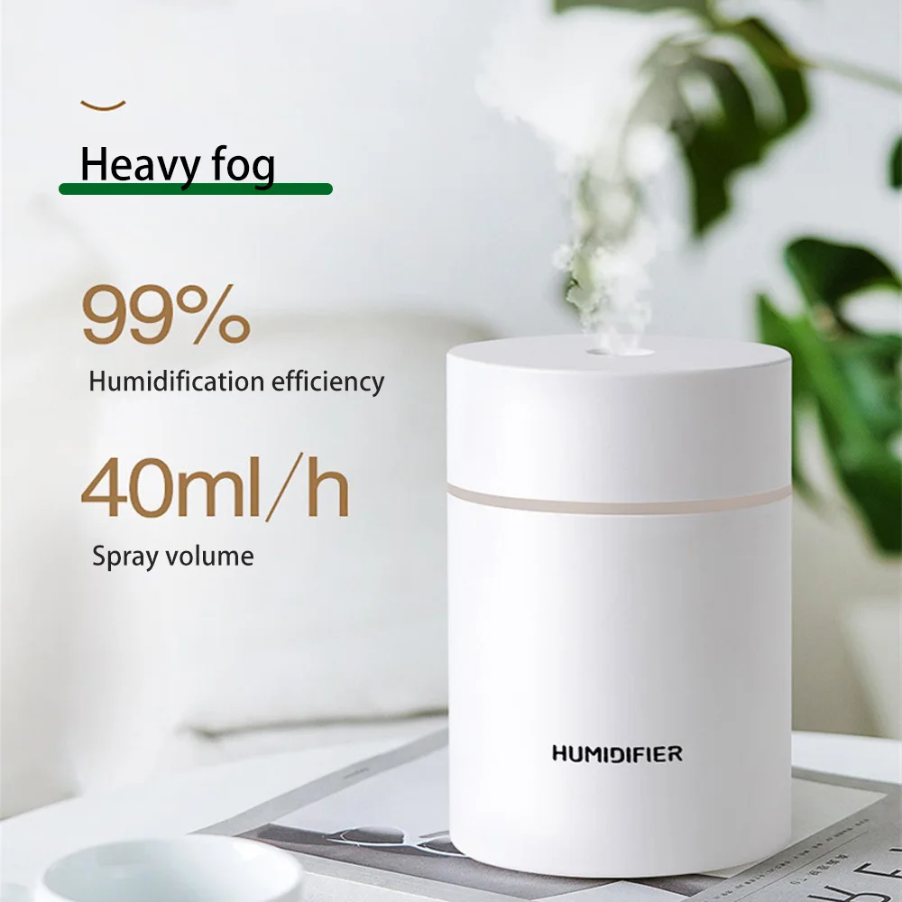 

300ml USB Air Humidifier Portable Fogger Mini Air Purifier Difuser Essential Car Office Moisturizing Mute Nano with LED Light