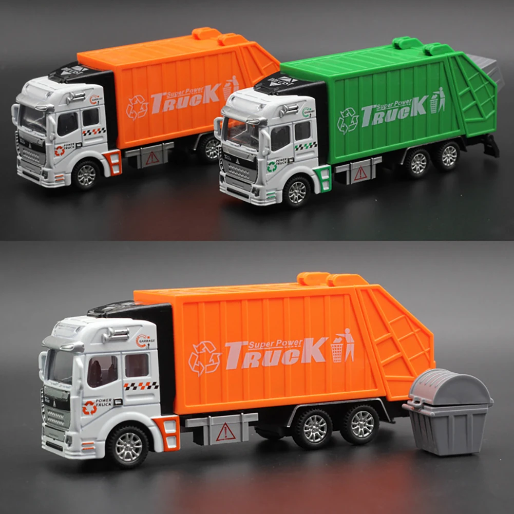 Mini 1/48 high Simulation Garbage Inertia Truck Model with Trash Can Kids Children Toys Birthday Gifts fun party favors | Игрушки и