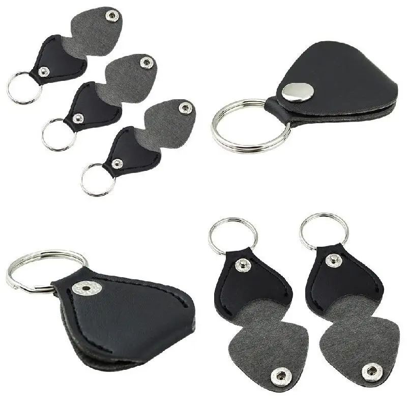 

PU Leather Key Chain Guitar Picks Holder Keychain Plectrums Bag Case Supplies guitarra медиатор для гитары puas para guitarra WW