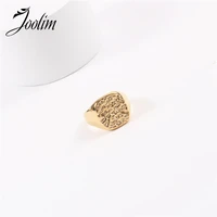 joolim high end pvd plated statement rings gold stainless steel rings for women