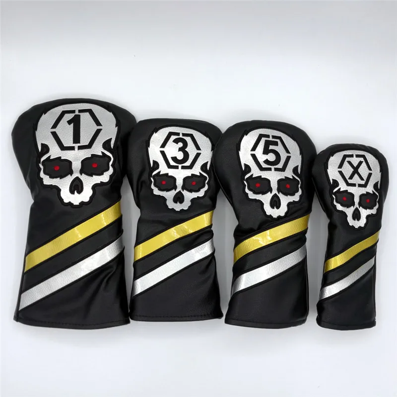 [2 цвета] головные уборы с черепом для гольфа гибридные Чехлы водителей гольф лес