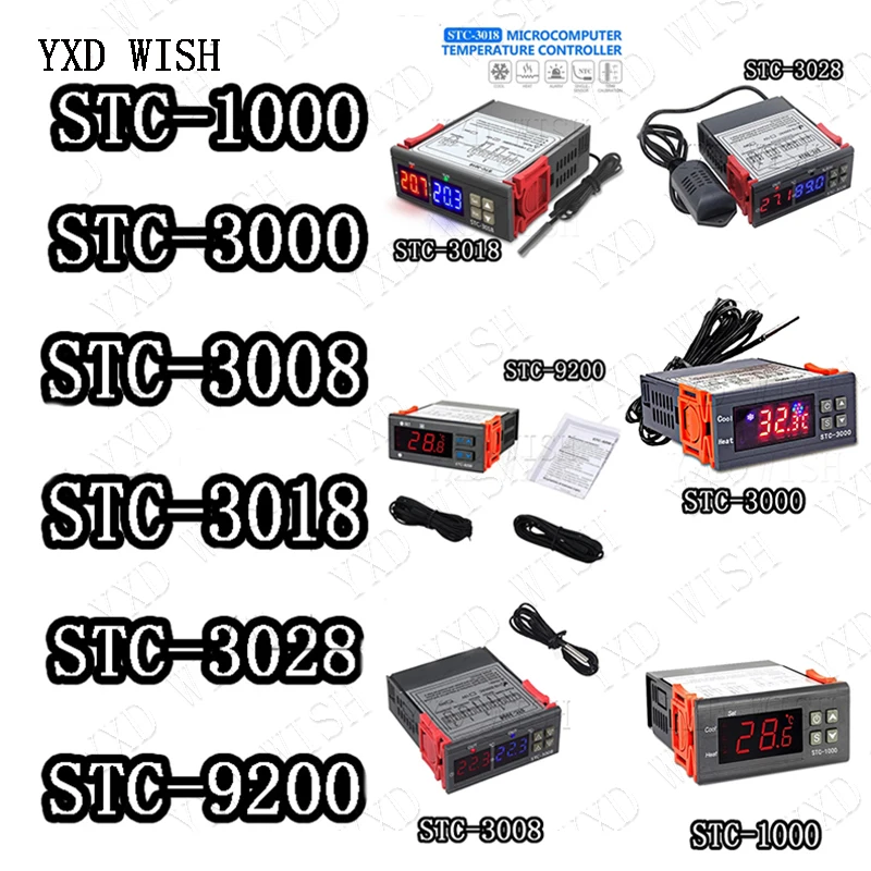 

STC-1000/STC-3000/STC-3008/STC-3018/STC-3028/STC9200 Digital Incubator Thermostat Temperature Controller Thermoregulator