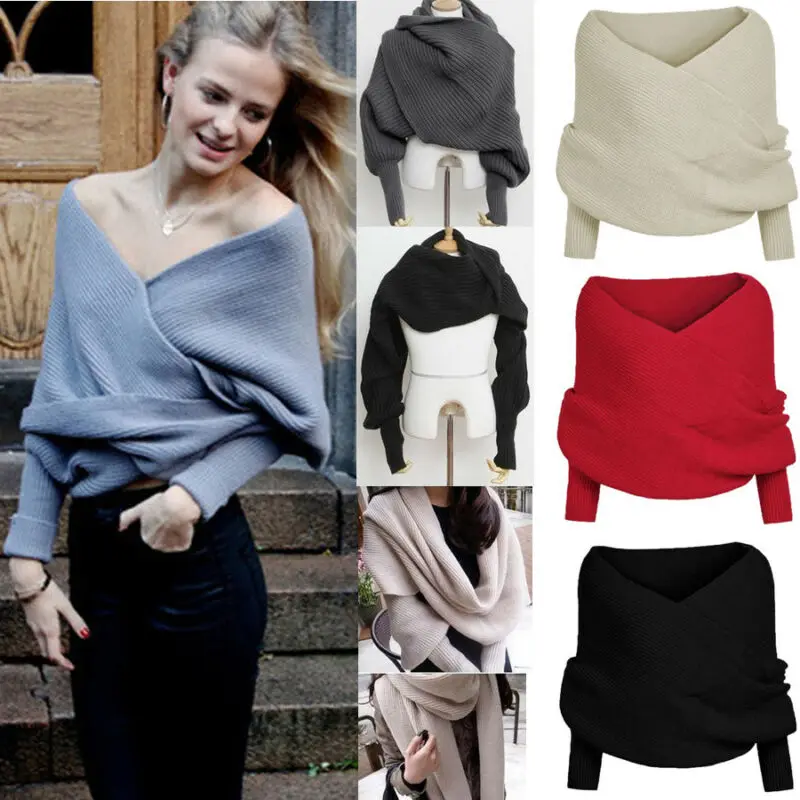 Осенний Женский вязаный свитер свободного покроя с длинным рукавом | Женская