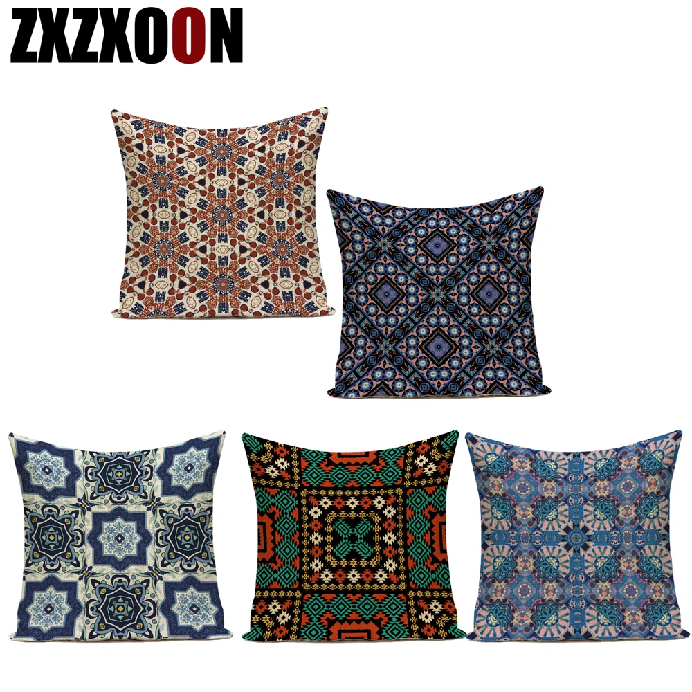 

Декоративные диванные подушки Чехол полиэстер Мандала геометрической формы, в стиле бохо, накидка для подушки, чехол для подушки для дивана...