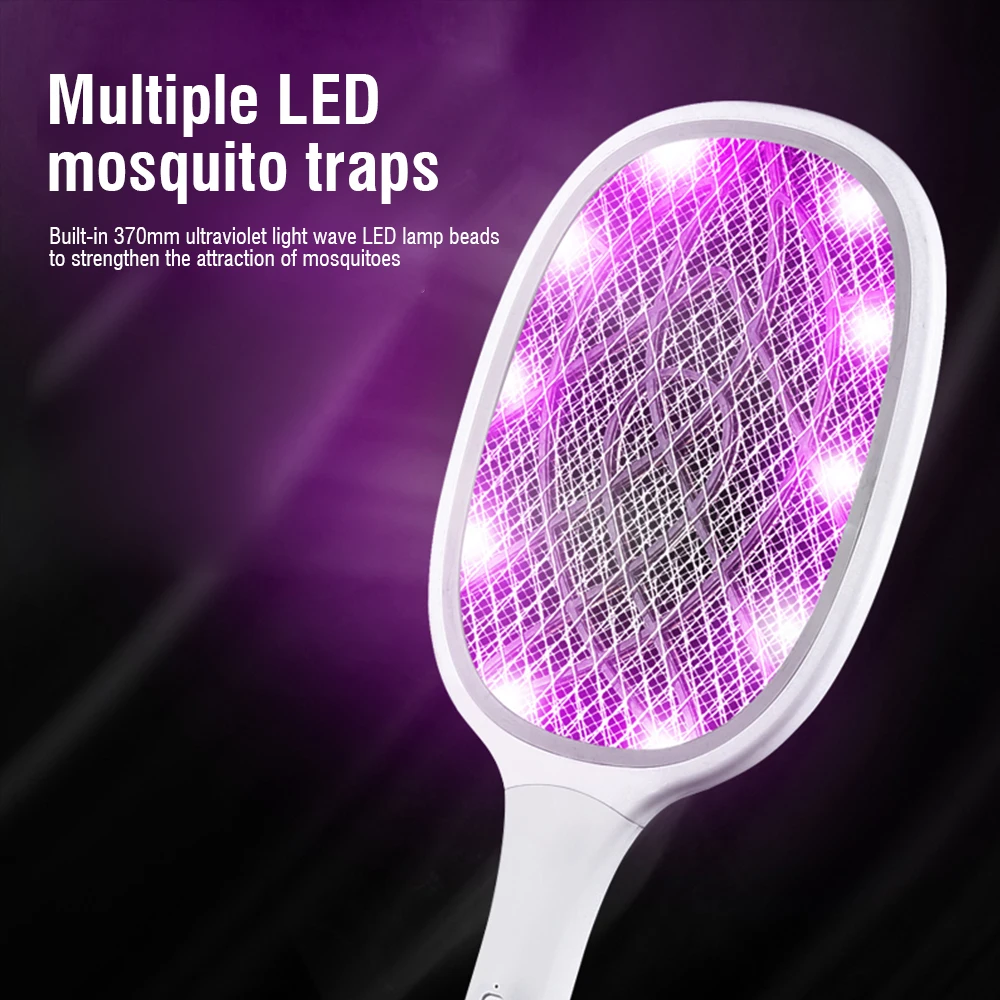 

BORUIT 3000V Trap Mosquito Killer Lamp Power Click Mosquito Electric Bug Zapper USB Rechargeable Summer Fly Swatter Trap Flies
