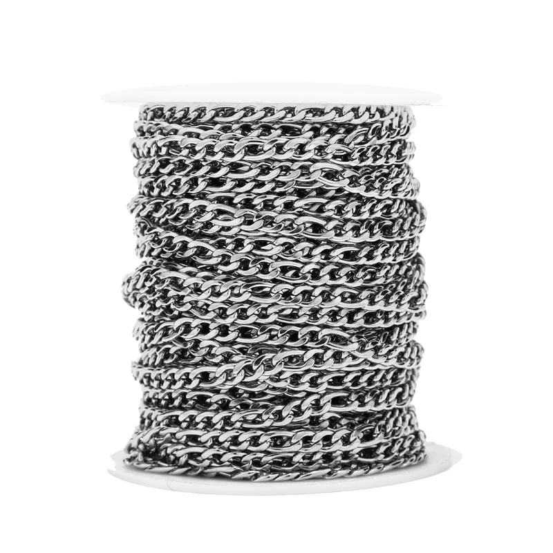 Неваренная цепь Фигаро из нержавеющей стали золотого/стального цвета насыпью