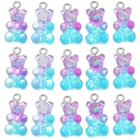 10 pcslot cute resin bear diy findings gummy earrings keychain necklace pendant jewelry decor accessories