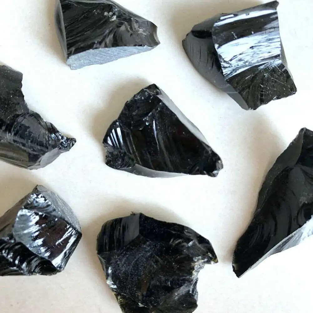 

10pcs Rough Natural Black Obsidian Tumbled Gemstone Healing Crystal Stone Reiki Home Decoration Craft