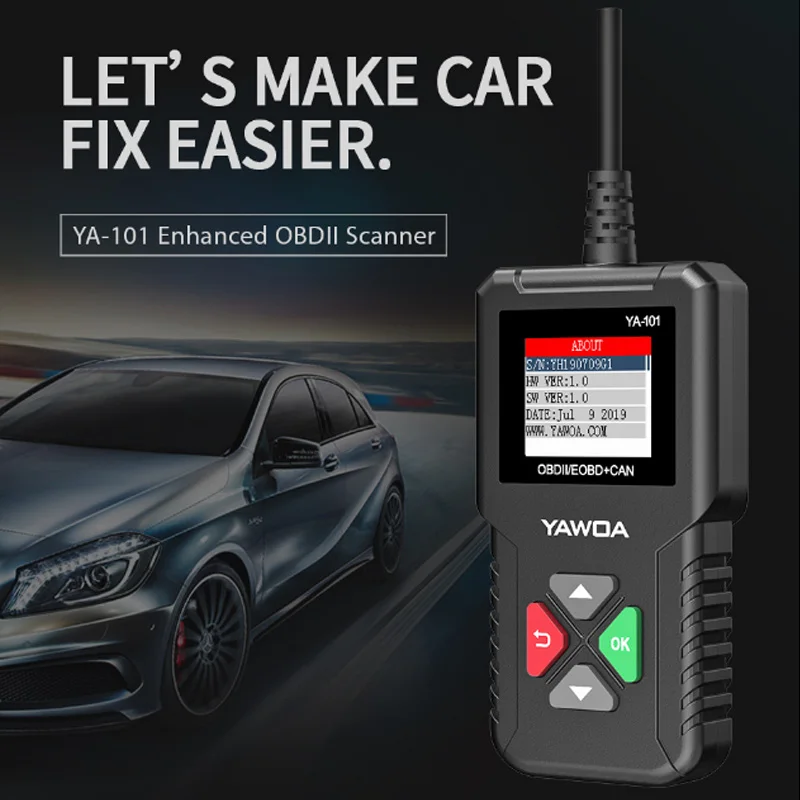YA101 по каналам OBDII/EOBD считыватель кода OBD 2 диагностический инструмент YA 101