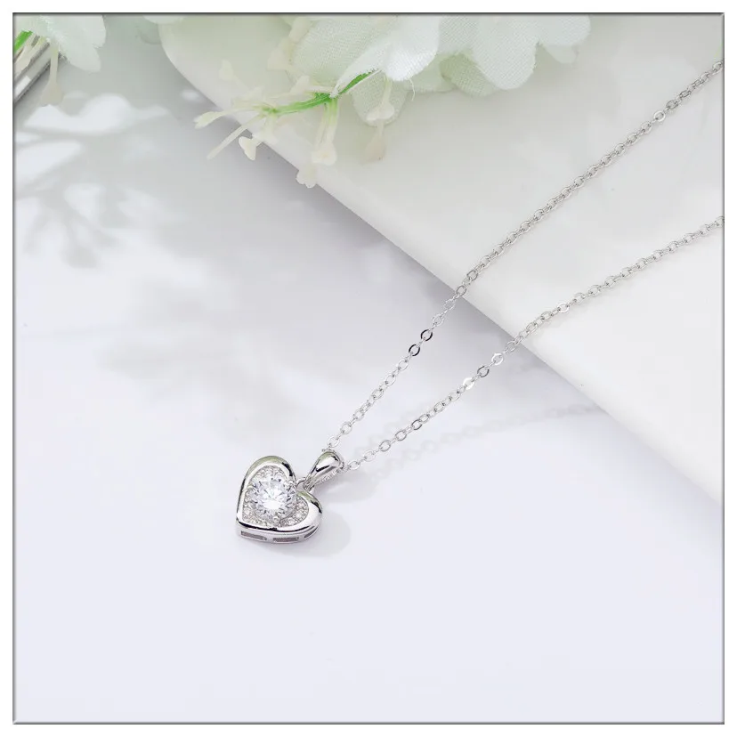 Ожерелье женское из серебра 925 пробы с кулоном в форме сердца | Украшения и