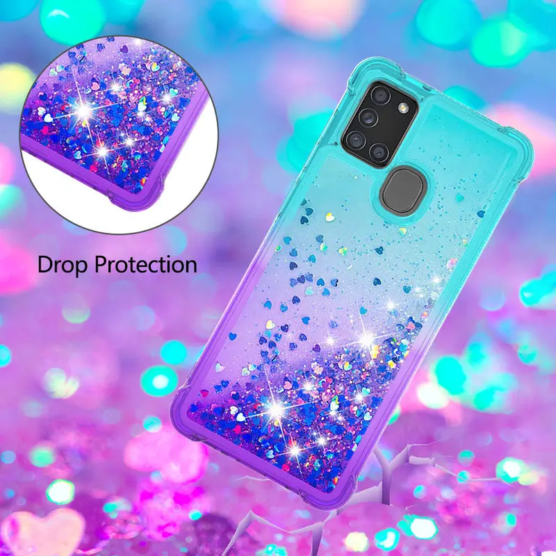 

Case For Samsung A32 A02S A12 A52 A72 A51 A71 A31 A21S A41 A01 A11 A20S A10S A50S A70S Gradient Glitter quicksand TPU Cover