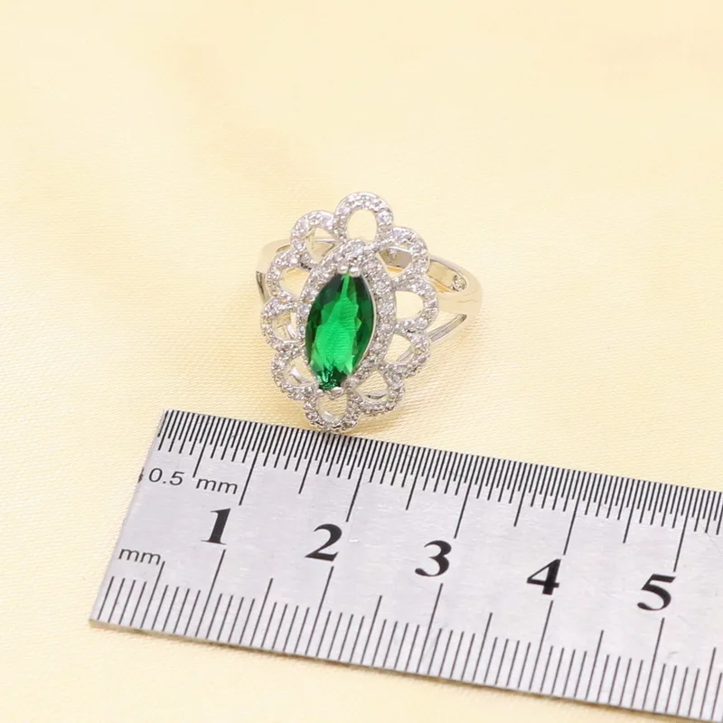 XUTAAYI высшее качество серебряного цвета Ювелирные наборы зеленый имитация