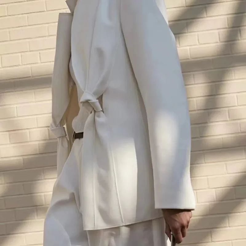 

2020 new Knotted Design Suit Jacket Fashionable Casual blazer Suit White Suit Straight Tube middle Shorts Suit