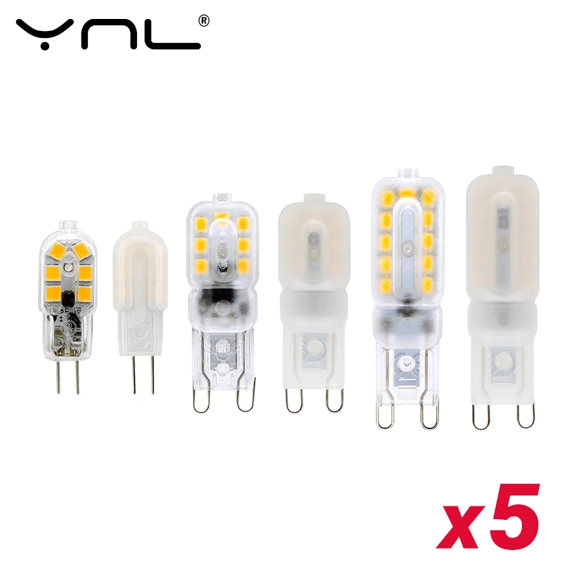 5 шт./лот светодиодная G4 G9 2 Вт 3 лампочки переменного тока 220V AC DC 12V SMD2835 прожектор