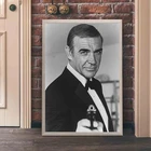 Плакат из фильма Джеймс Бонд 007, классический винтажный домашний декор, холщовая живопись, черная белая Настенная картина для гостиной