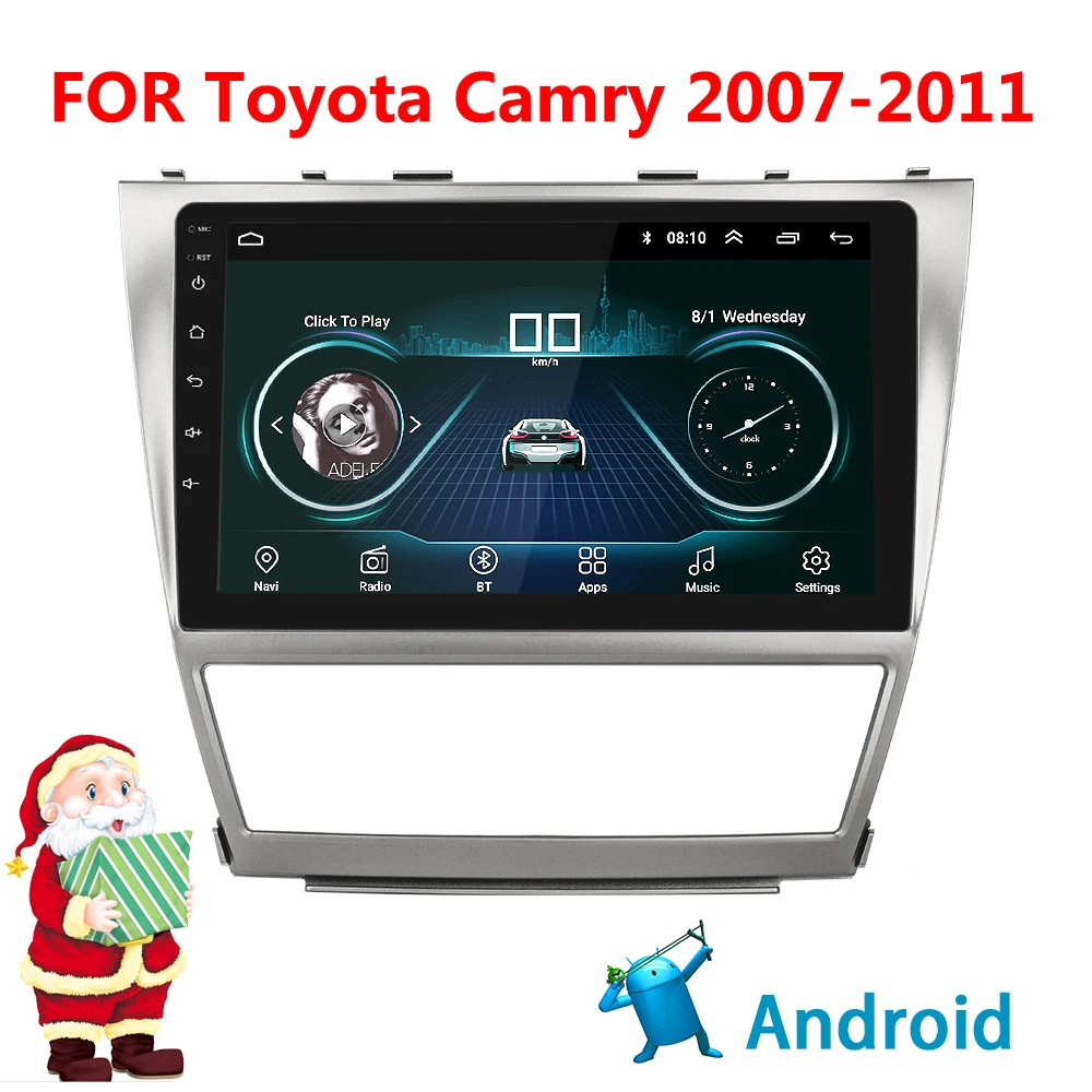 Автомобильный радиоприемник 9 1 дюйма Android 2007 2 din GPS навигация Wi Fi для Toyota Camry 2011 MP5