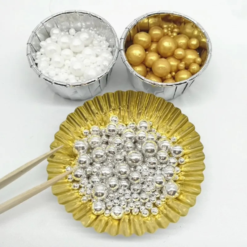 50 г съедобные серебряные бусины жемчуг сахарный шар помадка выпечка торта сделай