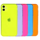 Неоновый флуоресцентный ударопрочный чехол для телефона iPhone 11 Pro Max XR X XS Max 6 6S 7 8 Plus SE 2020 яркий цвет мягкий TPU прозрачный чехол