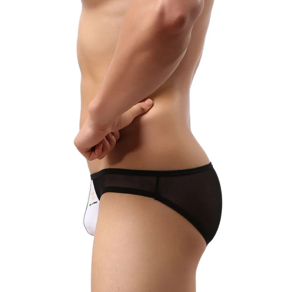 Мужское нижнее белье трусы с сетчатыми отверстиями мягкие дышащие лоскутные