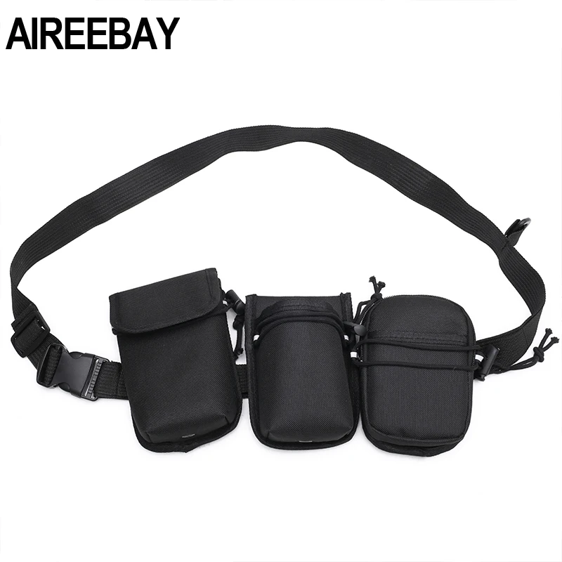 AIREEBAY 3 в 1 Многофункциональный унисекс поясная сумка для женщин хип-хоп стиль уличная поясная сумка мужские тактические сумки на плечо
