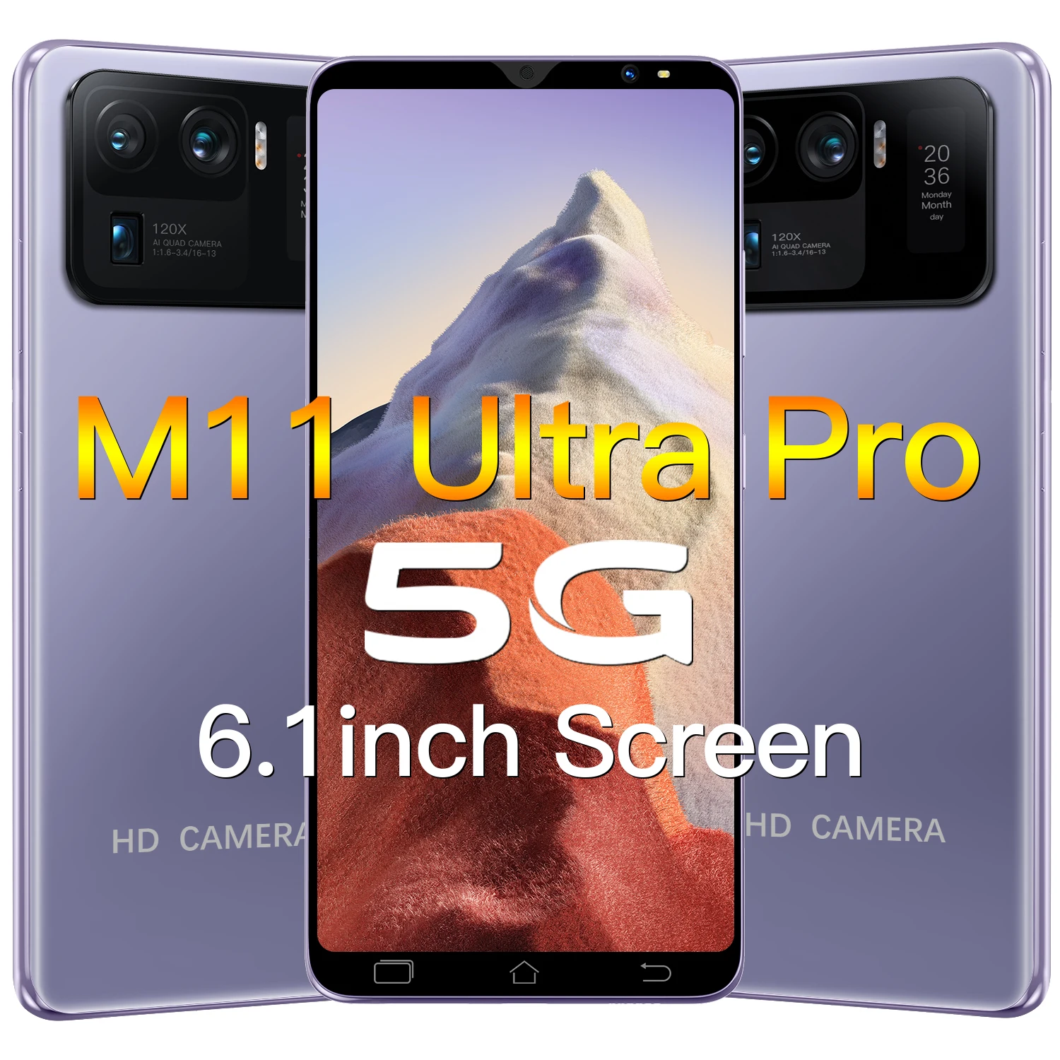 

Global Version 6.1 Inch M11U Smartphone Android10 6GB+128GB 16+32MP 4800mAh Face Unlock Support Google Face ID 5G Mobilephone