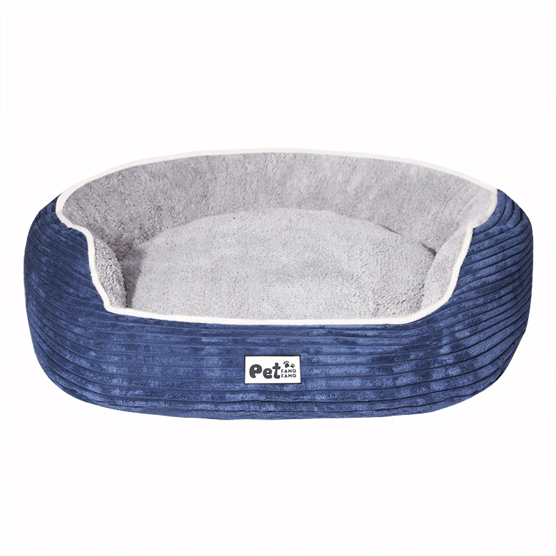 

Pet Kennel Stripe Corduroy Dog Sleeping Mat Sofa Bed Autumn Winter Warm Pets Nest For Dogs Cats Pet Mattress Velveteen Cats Nest