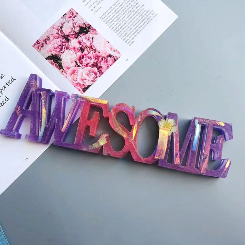 

Awesome Letter Silicone Mold is Suitable for Resin Epoxy Resin Diy Craft Box Jewelry Making Home Decoration R2LE