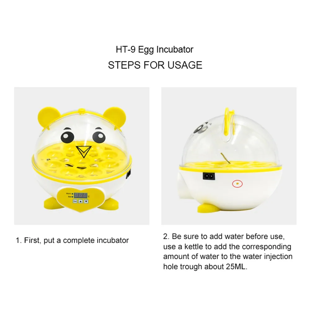 

Automatic 9 Eggs Incubator Thermostat Mini Lovely Poultry Hatching Machine For Hatching Chicken Duck Quail Bird Pets