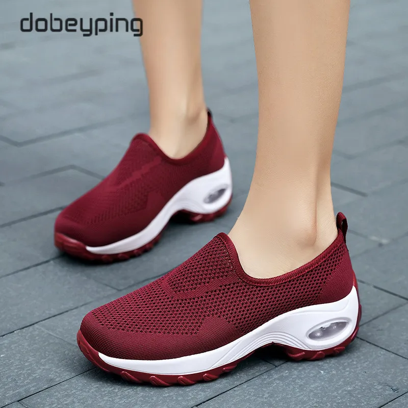 Spring Autumn Women's Casual Shoes Flat Platforms Female Shoe Mesh Woman Loafers Wedges Ladies Shoes Height Increasing Sneakers
