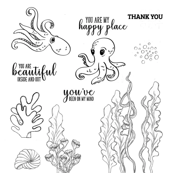 

DABOXIBO Octopus Clear Stamps Mold For DIY Scrapbooking Cards Making Decorate Crafts 2020 NEW Arrival