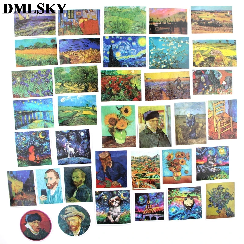 36 шт./компл. DMLSKY картина Винсента Ван Гога скрапбукинг из ПВХ для автомобильного