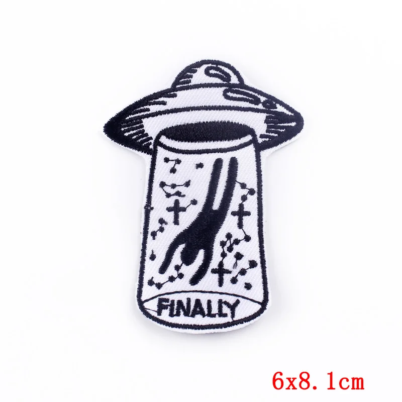 Чужой нашивка с НЛО заплата вышивки для шитья одежды Утюг на куртке модные