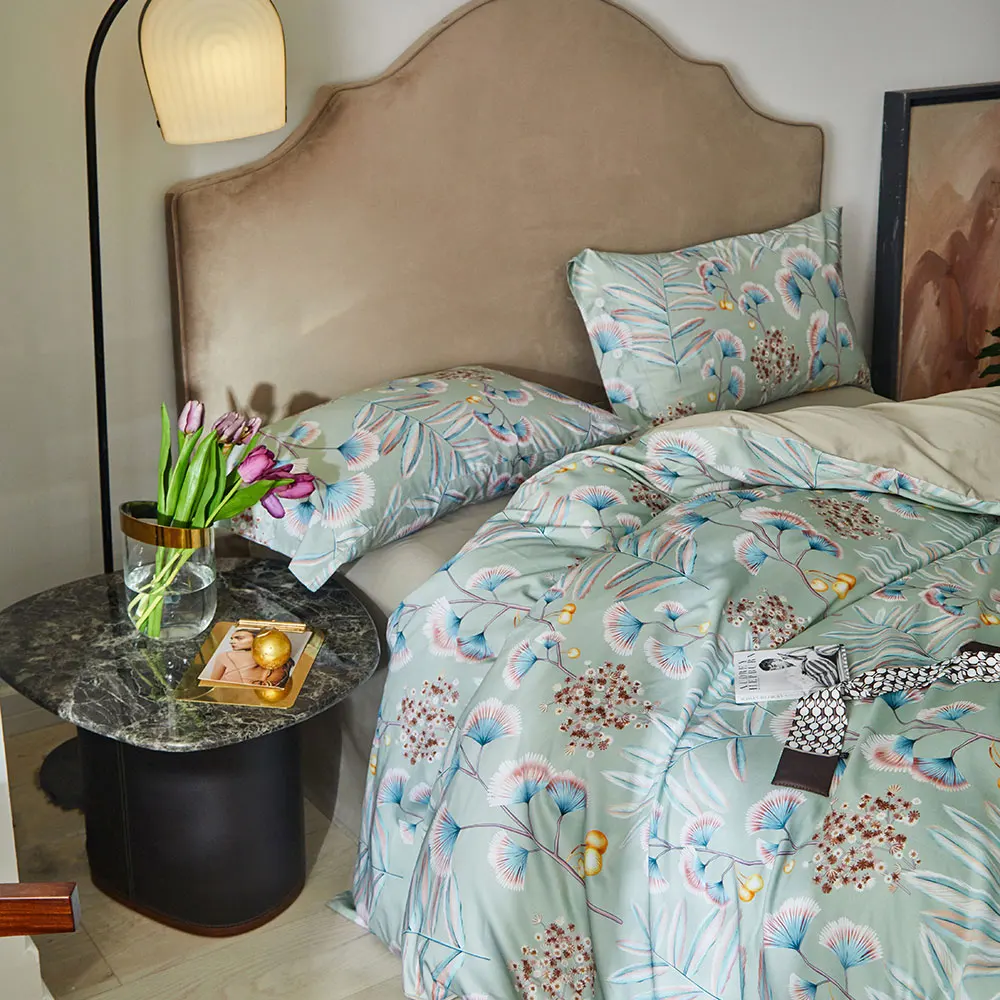 

Svetanya Silkly Egyptian Cotton Bedding Linens Printed Sheet Pillowcase Comforter Cover Double Queen King Size