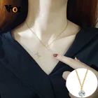 Vnox трендовые ожерелья с фианитами и камнями для женщин минималистичные цепочки из нержавеющей стали Чокеры ожерелье женские Дамские подарки ювелирные изделия