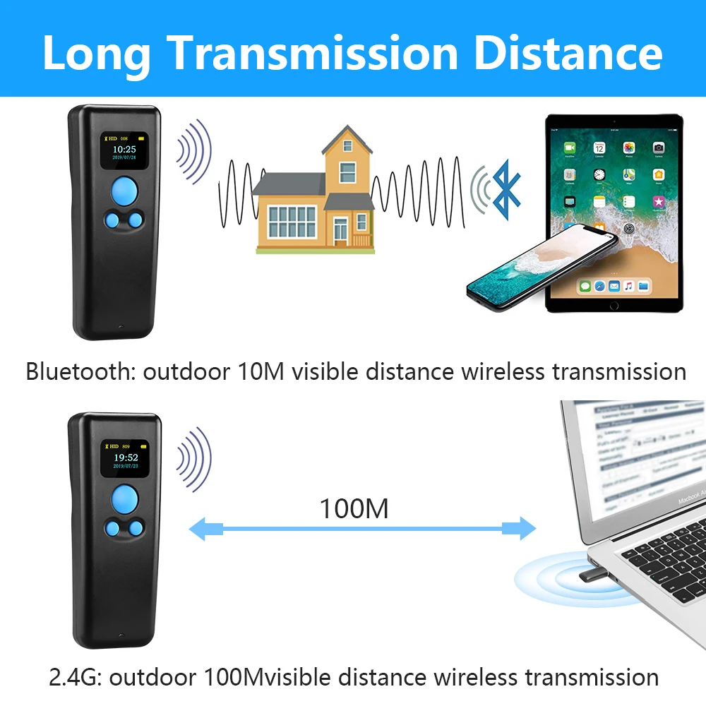 Eyoyo BT55 портативный 1d высокоскоростной Ручной bluetooth Штрих Код QR код 3 в 1 сканер