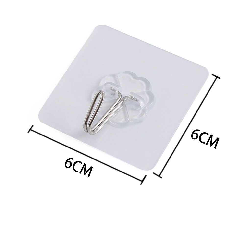 

100PCS Hook Strong Transparent Suction Wall Sucker Hanger Waterproof Adhesive Heavy Load Rack Stainless Steel Hook