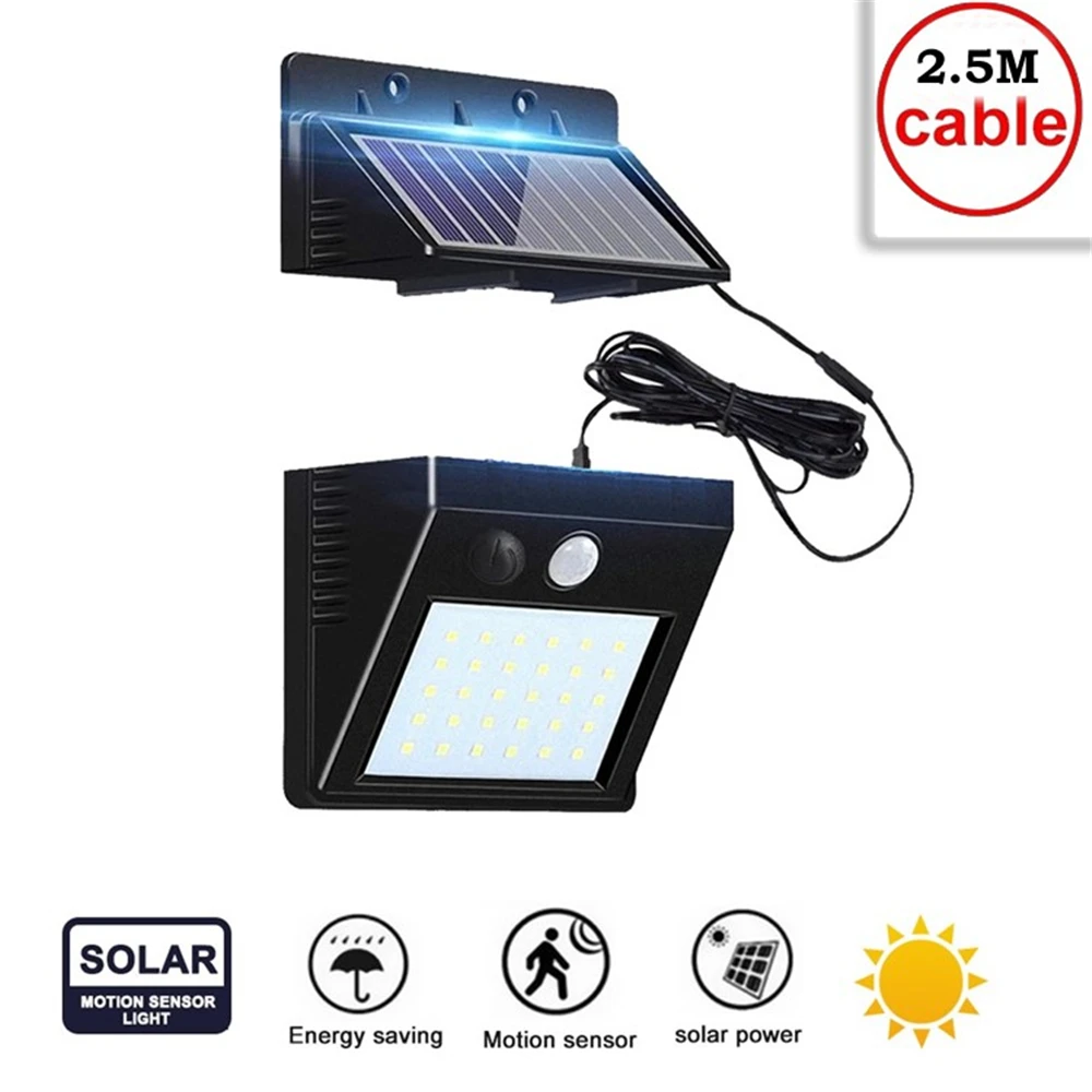 Светодиодный светильник на солнечной батарее 30 светодиодный уличный