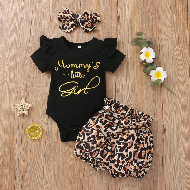 baby knitted clothing set ZAFILLE Leopard Baby Girl Clothes Set Mama Mini Toddler Girl Outfits Letter Printed 3pcs Suit Newborn Clothes Set Summer Baby Clothing Set for girl